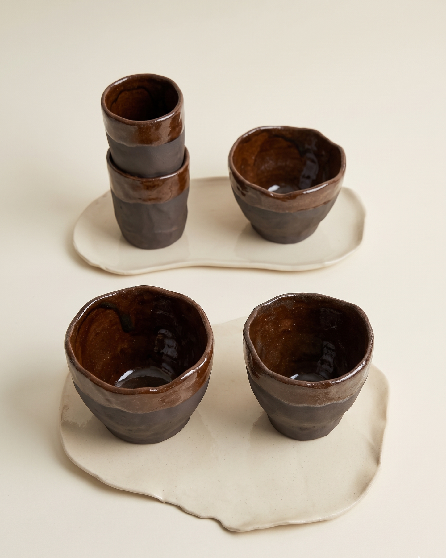 Set de Tazas Marrón Choco
