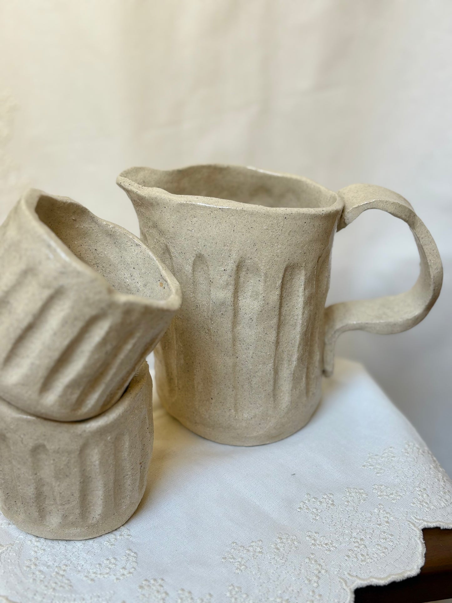 Set Jarra y vasos cerámica