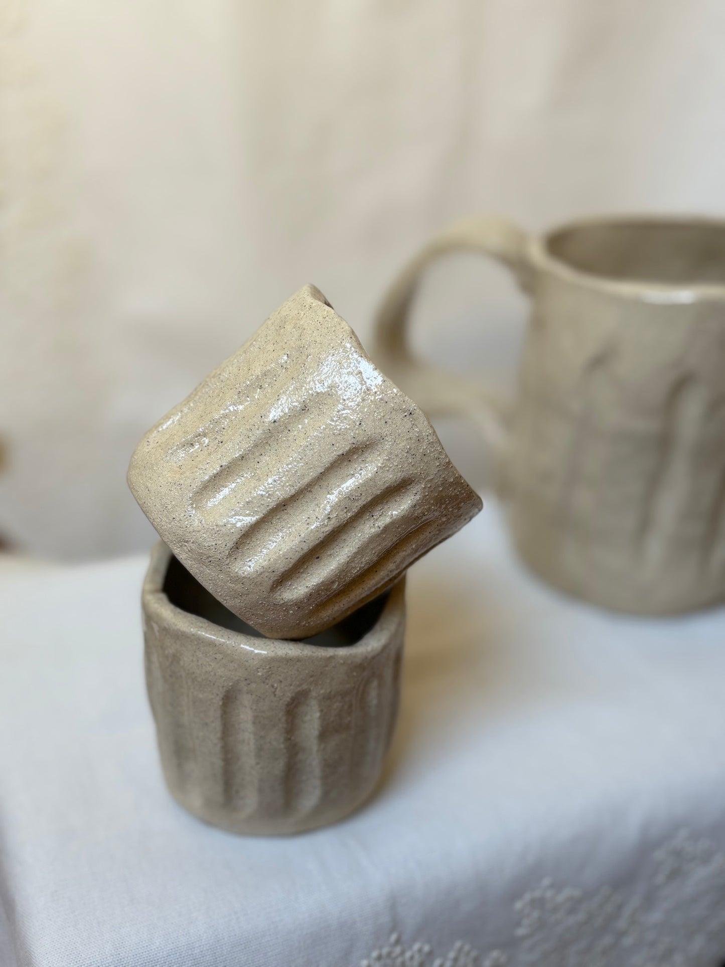 Set Jarra y vasos cerámica