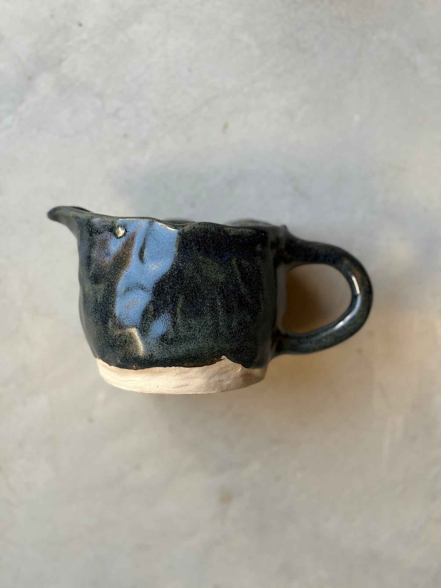 Conjunto jarra y taza azul granito
