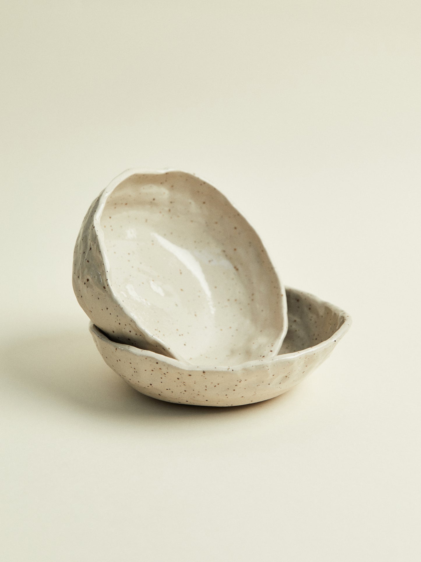 Set de 2 Bowls moteados y beiges